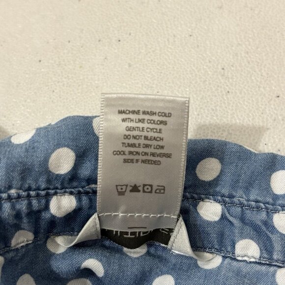 Multiples Polka Dot Chambray Shirt Size 2X Lyocell - Picture 10 of 10